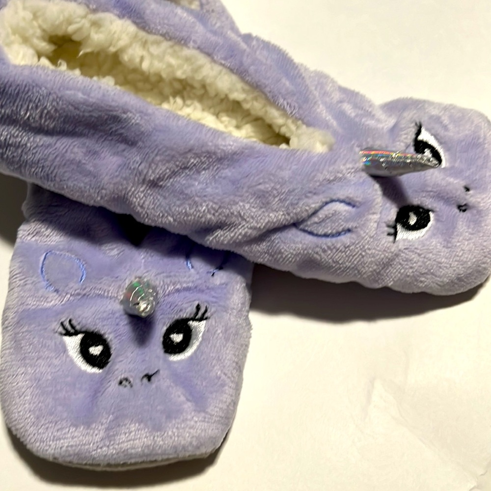 NWOT Purple Unicorn Slippers